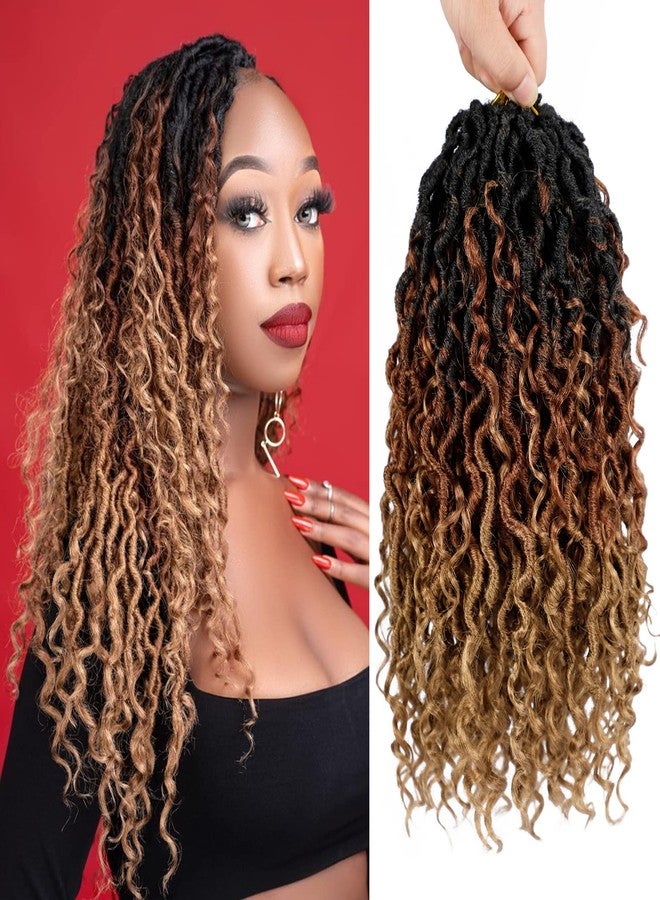 دورساني شعر كروشيه Goddess Locs بطول 12 بوصة، 7 عبوات، لون بني متدرج، شعر كروشيه بوهيمي للنساء ذوات البشرة السمراء، خصلات كروشيه جاهزة مع أطراف مجعدة (1B/30/27). - Image 1